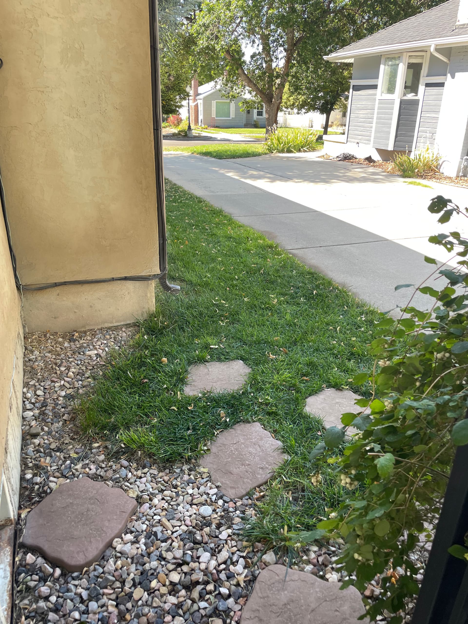 Gallery photos for Grassy Area Transformed into Elegant Rock & Paver Path: Image #2