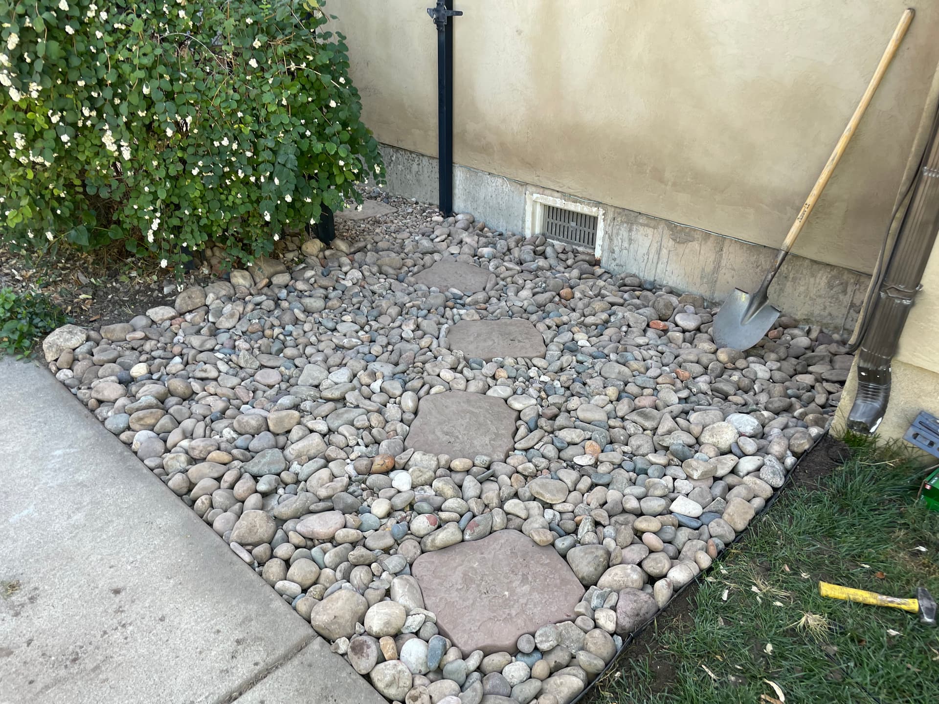 Gallery photos for Grassy Area Transformed into Elegant Rock & Paver Path: Image #5