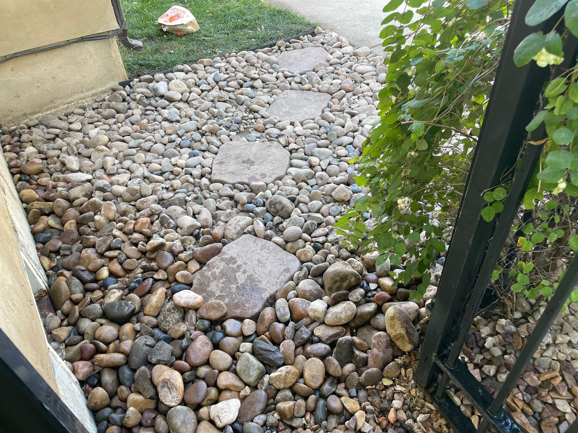 Gallery photos for Grassy Area Transformed into Elegant Rock & Paver Path: Image #7