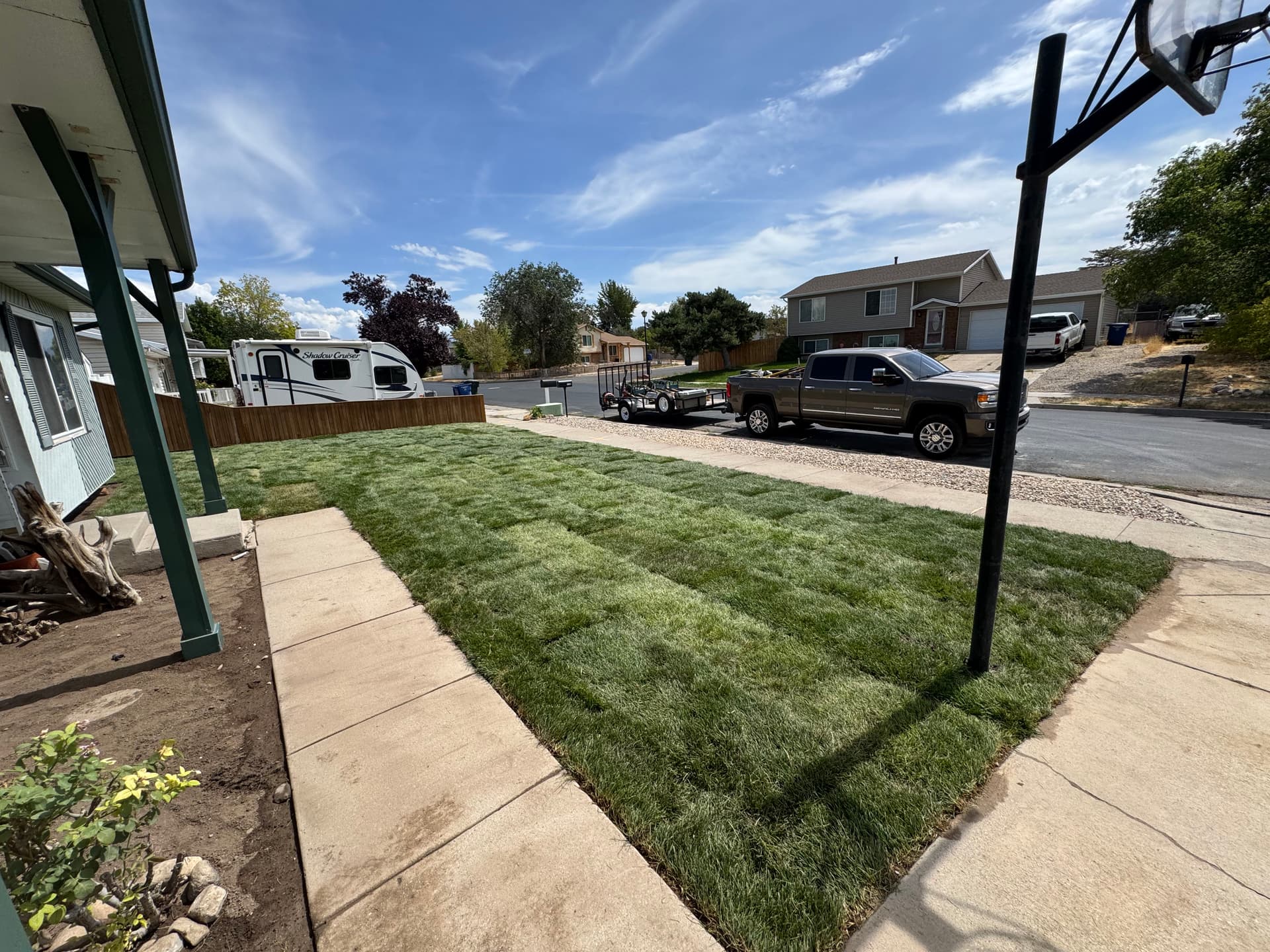 Full Front Yard Install With Sod Irrigation and Gravel in West Valley City