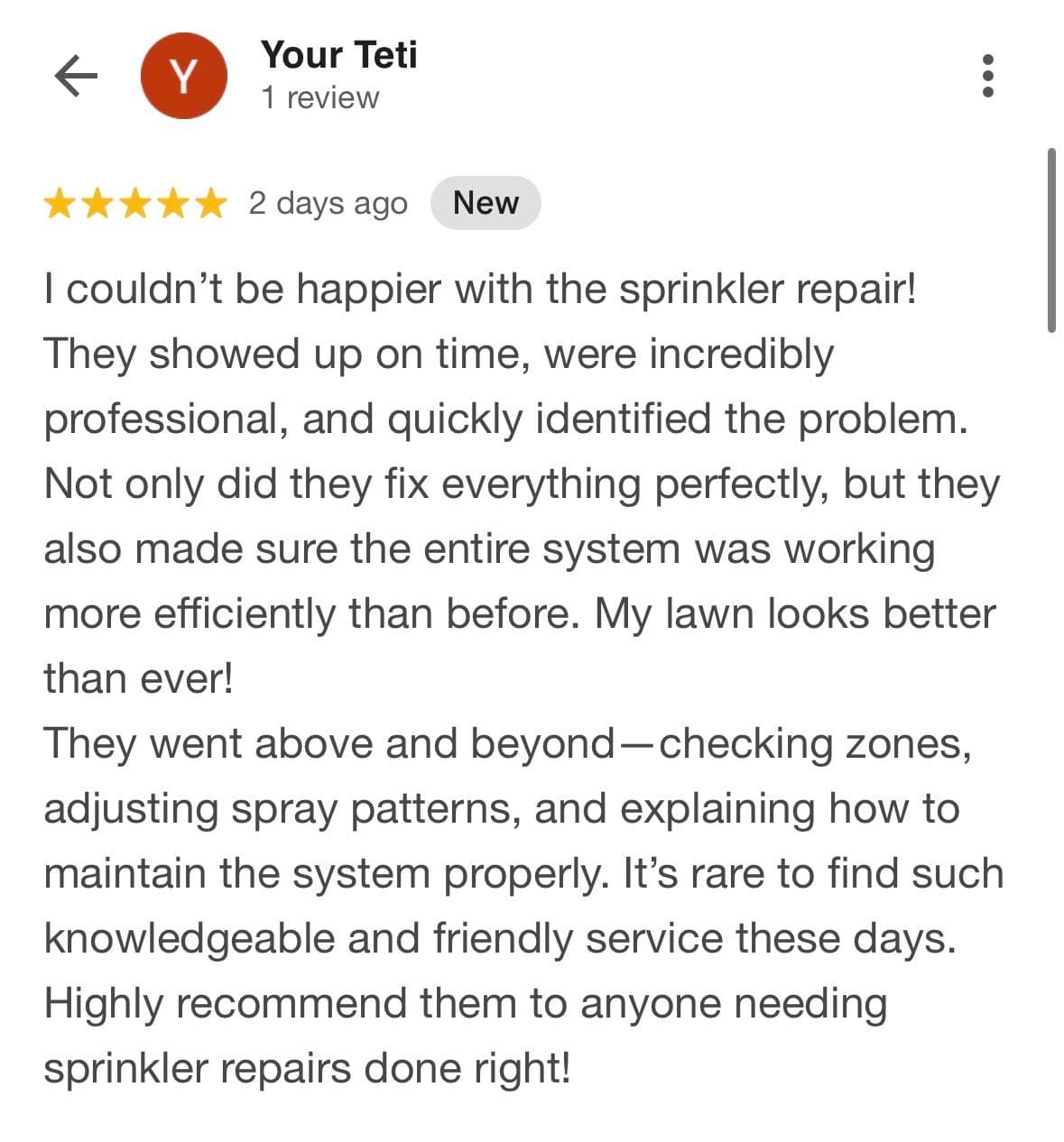 Exceeding Expectations in Sprinkler Repair