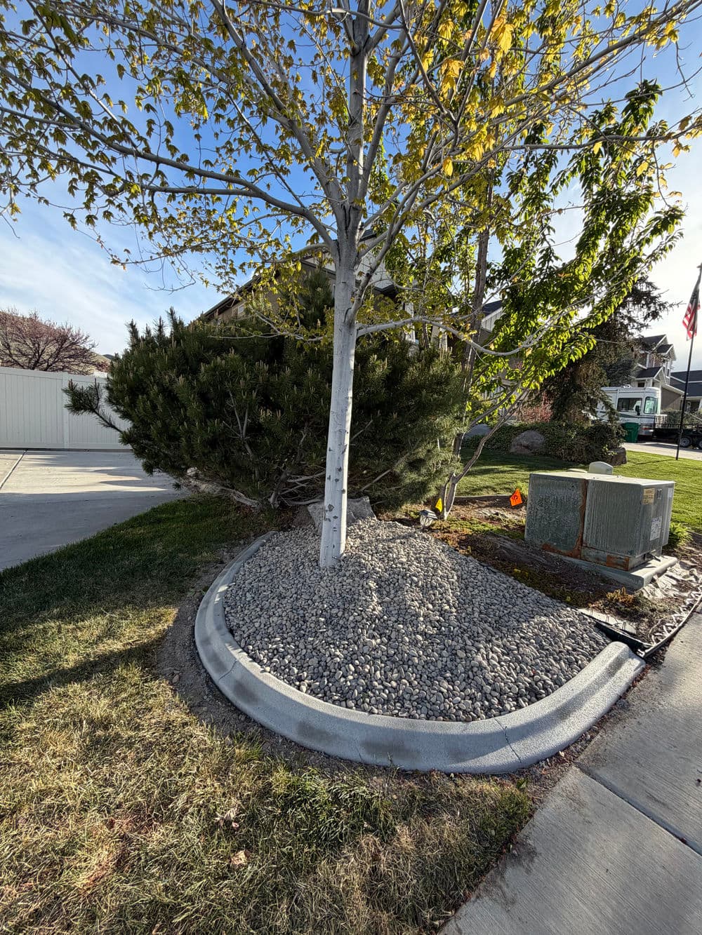 Gallery photos for River Rock Xeriscaping with Concrete Curbing and Retaining Wall in Herriman: Image #9