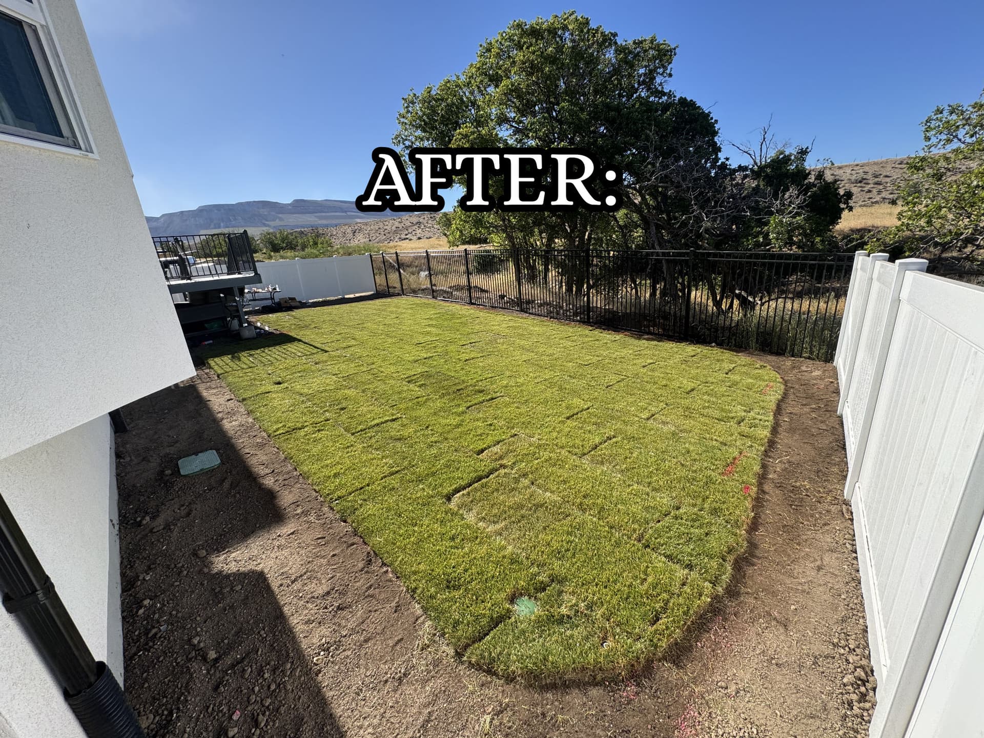 Gallery photos for Herriman Backyard Goes From Bare Dirt to Fresh Sod and Sprinklers: Image #7