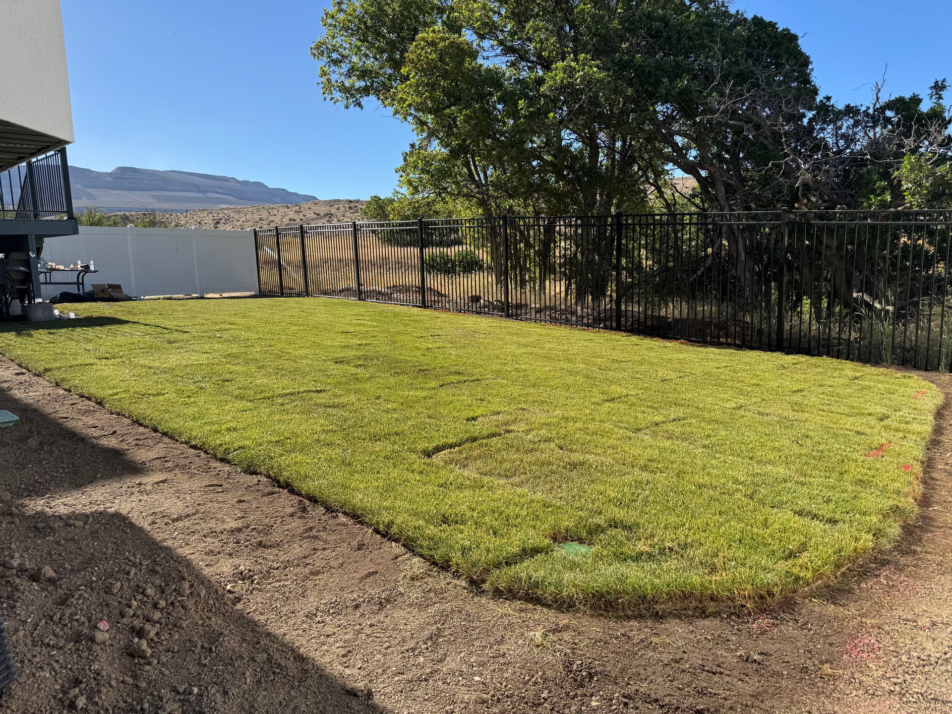 Gallery photos for Herriman Backyard Goes From Bare Dirt to Fresh Sod and Sprinklers: Image #2
