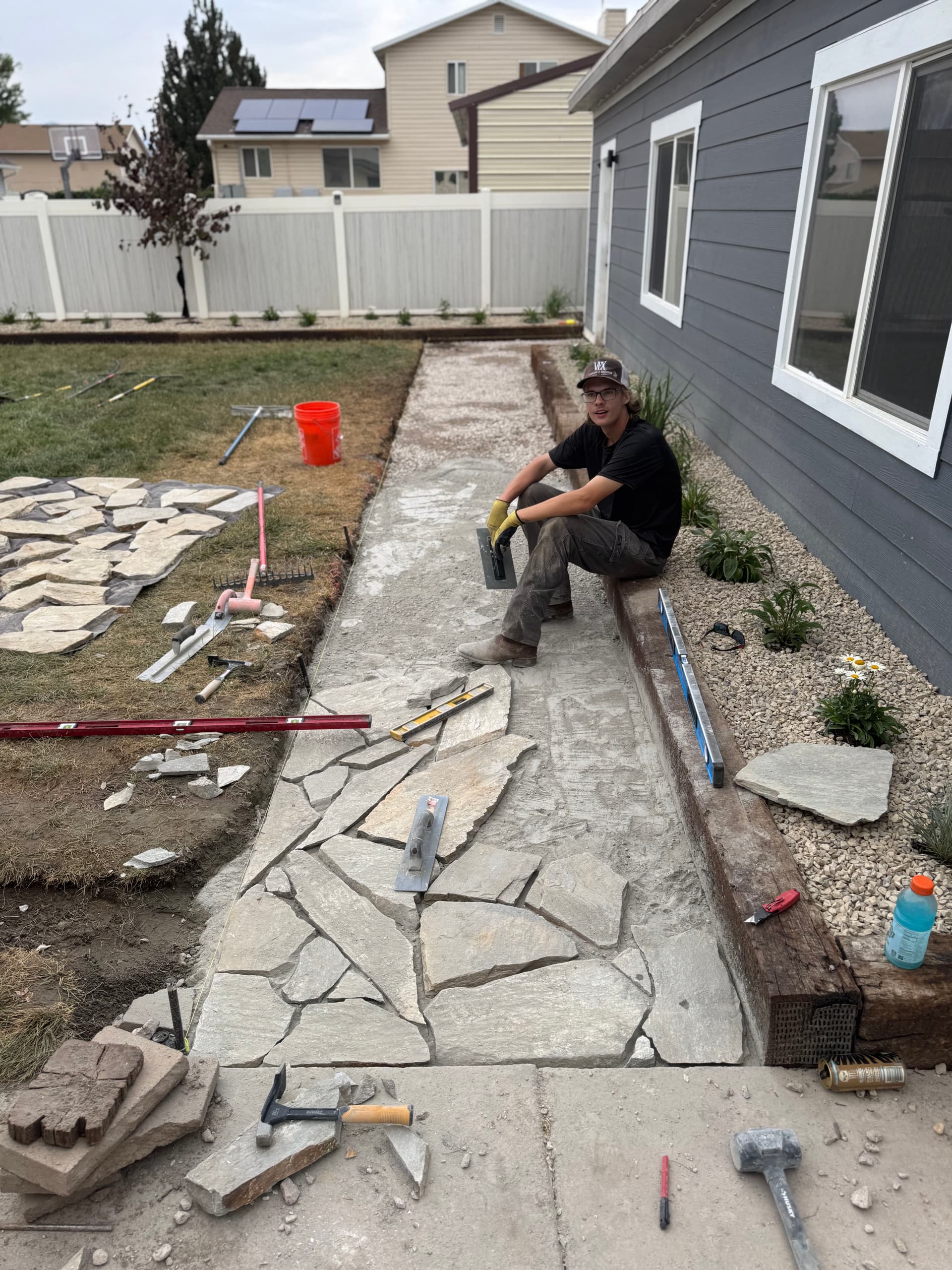 Gallery photos for Storm Mountain Flagstone Walkway and Railroad Tie Garden Beds: Image #6