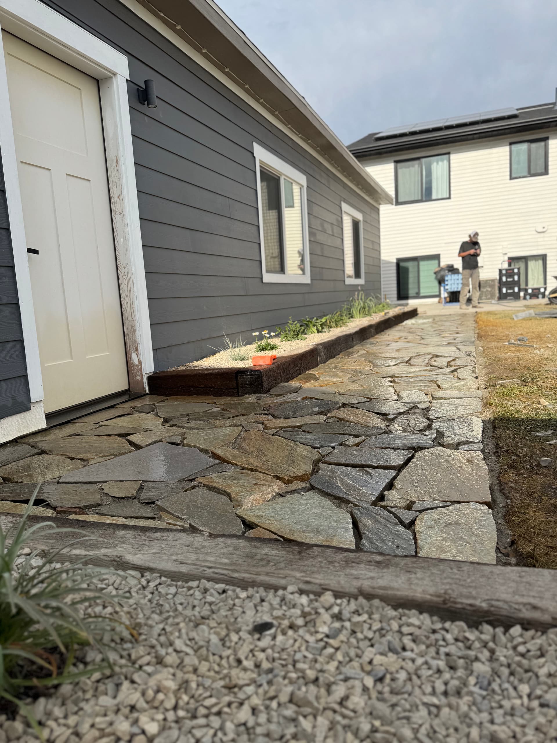 Gallery photos for Storm Mountain Flagstone Walkway and Railroad Tie Garden Beds: Image #5