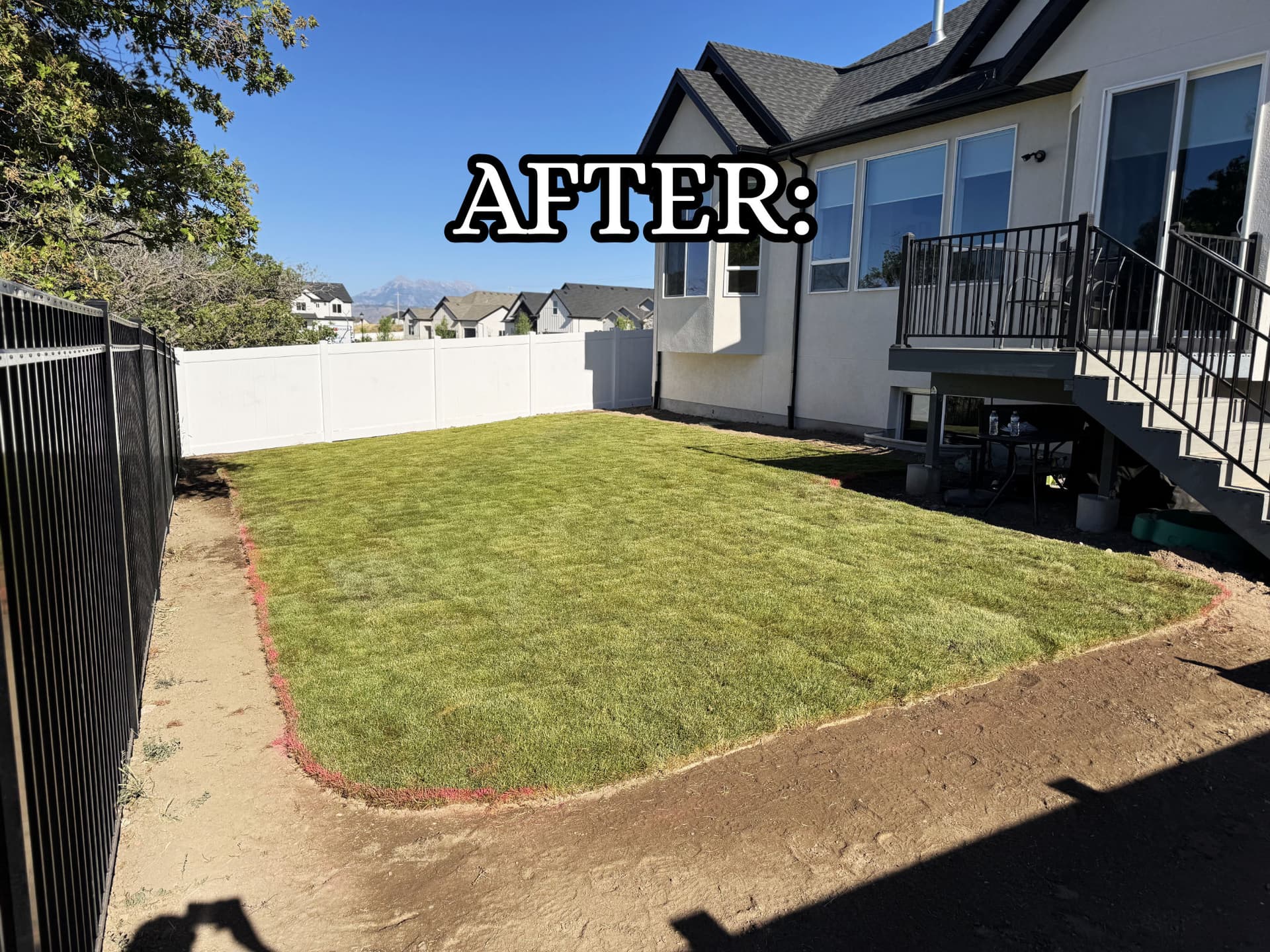 Gallery photos for Herriman Backyard Goes From Bare Dirt to Fresh Sod and Sprinklers: Image #9